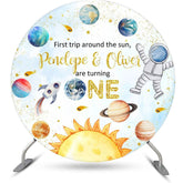 Aperturee - First Trip Pretty Planet Round 1st Birthday Backdrop